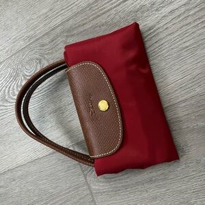 Longchamp Red and Brown Tote